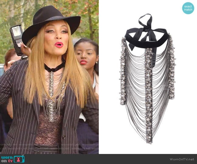 Oglam Stetement Collar by Anne Fontaine worn by Dominique Deveraux (Michael Michele) on Dynasty