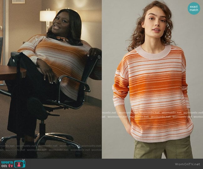 Pilcro Angie Seamed Cashmere Sweater by Anthropologie worn by Ruby Hill (Retta) on Good Girls