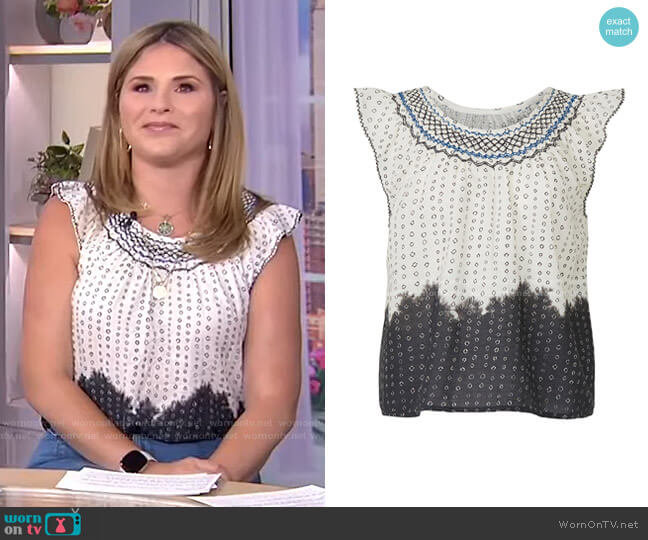 Manzanilla Top by Apiece Apart worn by Jenna Bush Hager on Today