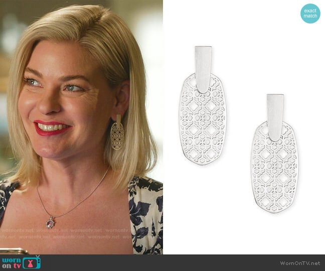 Aragon Filigree Earrings by Kendra Scott worn by Stephanie Borden (Kylee Evans) on Good Witch