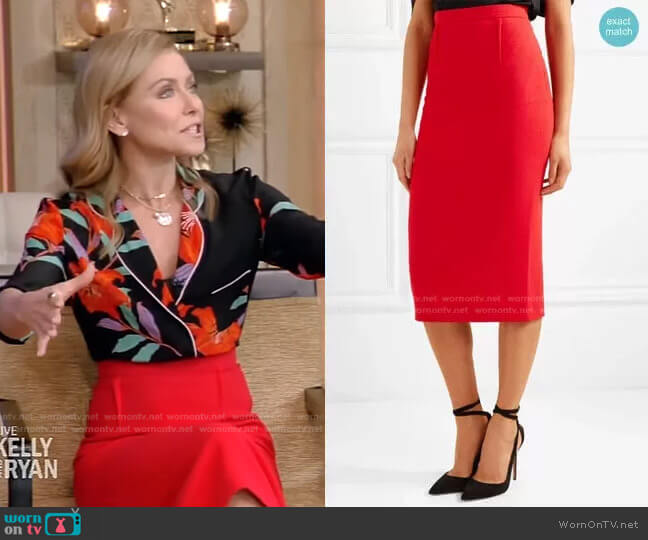 Arreton Skirt by Roland Mouret worn by Kelly Ripa on Live with Kelly and Ryan