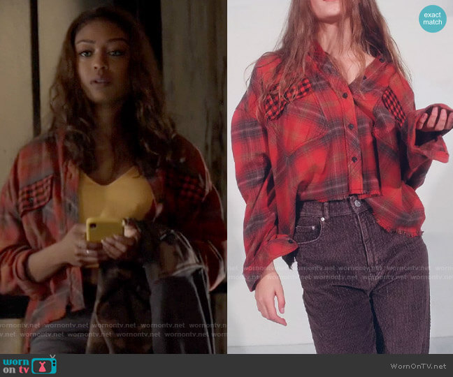 BDG Rayne Flannel Boxy Cropped Button-Down Shirt worn by Ryan Wilder (Javicia Leslie) on Batwoman