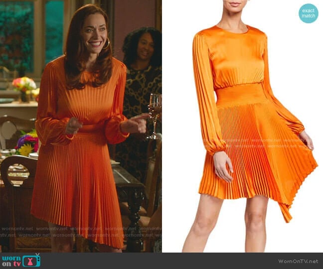 WornOnTV: Abigail’s orange pleated dress on Good Witch | Sarah Power ...