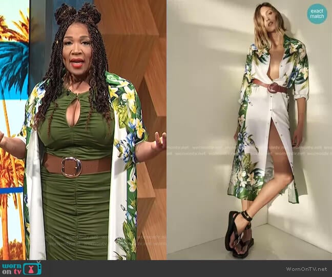 Belted Shirt Dress by Zara worn by Kym Whitley on E! News