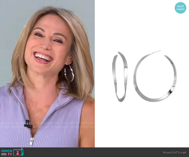 Renee Hoop Earrings by Bonheur Jewelry worn by Amy Robach on Good Morning America