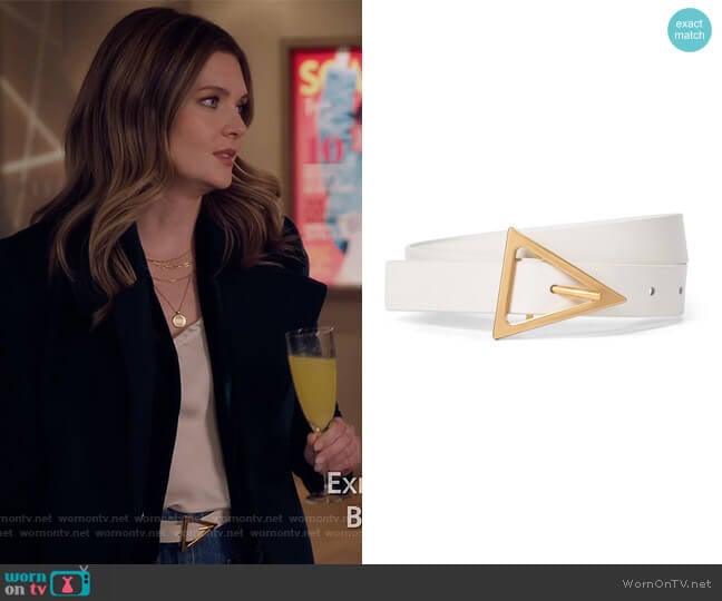 Leather belt by Bottega Veneta worn by Sutton (Meghann Fahy) on The Bold Type