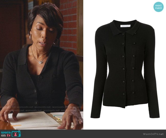 Double Button Cardigan by Christopher Esber worn by Athena Grant (Angela Bassett) on 9-1-1