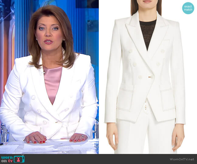 Cosmo Dickey Jacket by Veronica Beard worn by Norah O'Donnell  on CBS Evening News