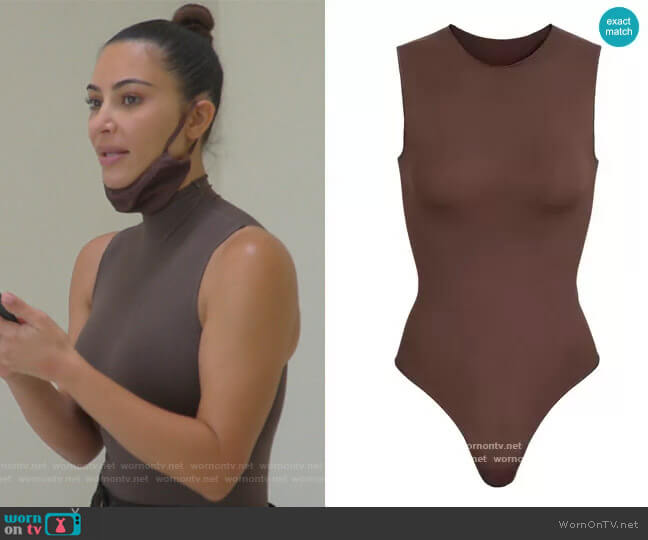Crew neck Sleeveless Bodysuit by Skims worn by Kim Kardashian  on Keeping Up with the Kardashians