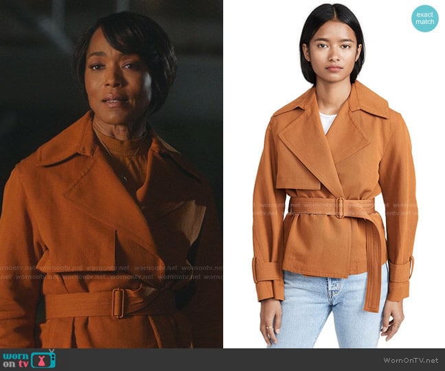 Cropped Belted Jacket by Vince worn by Athena Grant (Angela Bassett) on 9-1-1