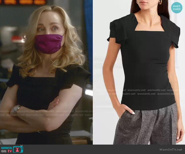 Darfield Crepe Top by Roland Mouret worn by Marissa Morgan (Geneva Carr) on Bull