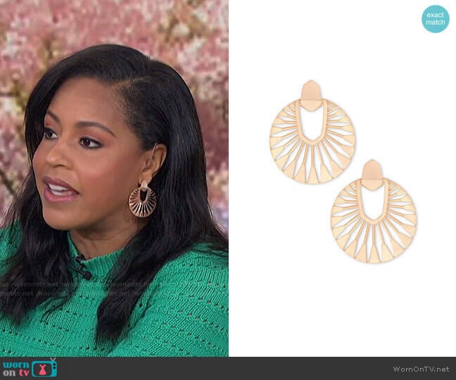 Didi Sunburst Earrings by Kendra Scott worn by Sheinelle Jones on Today