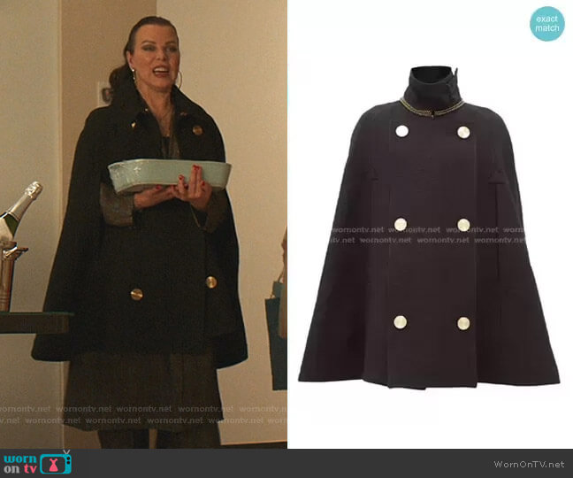 WornOnTV: Kelsey's black cape coat on Younger