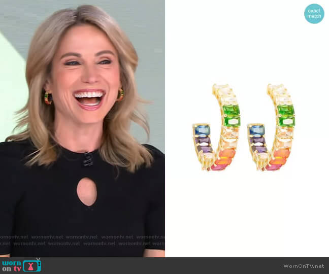 Emerald Rainbow Hoops by Ragen worn by Amy Robach on Good Morning America