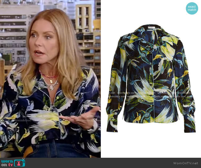 WornOnTV: Kelly’s bird print shirt on Live with Kelly and Ryan | Kelly ...