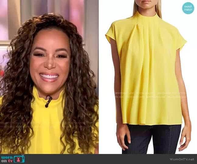 WornOnTV: Sunny Hostin’s yellow pleated top on Good Morning America ...