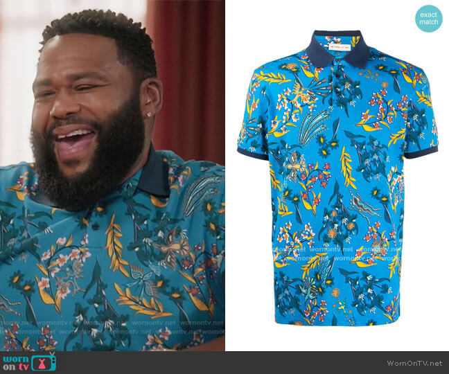 Floral Print Polo Shirt by Etro worn by Andre Johnson (Anthony Anderson) on Black-ish