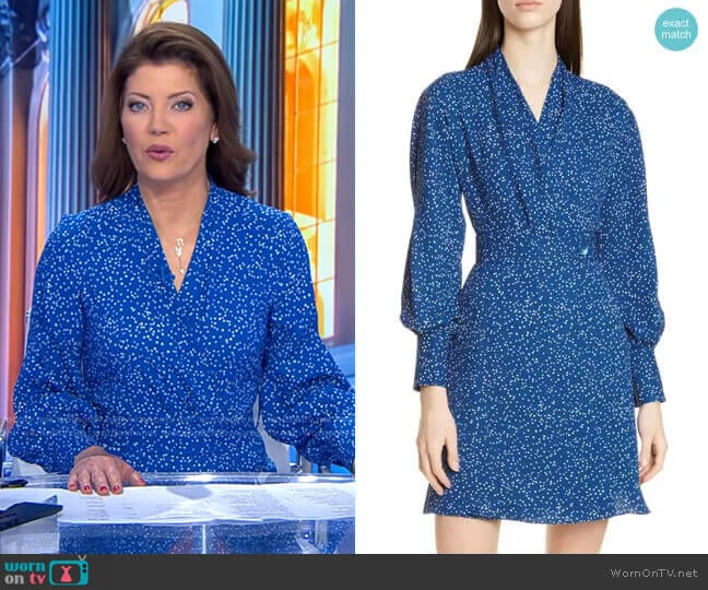 Fanetta Dress by Equipment worn by Norah O'Donnell on CBS Evening News