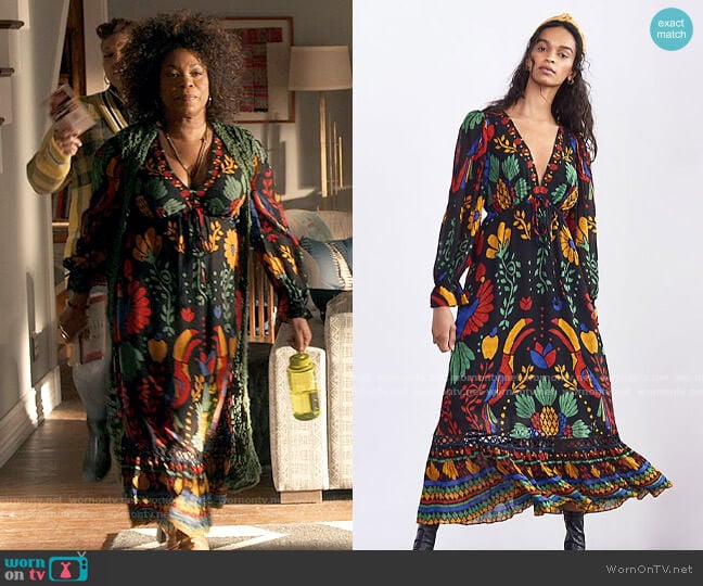 Farm Rio Georgette Maxi Dress worn by Viola Marsette (Lorraine Toussaint) on The Equalizer