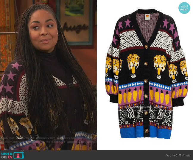 Mix Print Cardigan by Farm Rio worn by Raven Baxter (Raven-Symoné) on Ravens Home