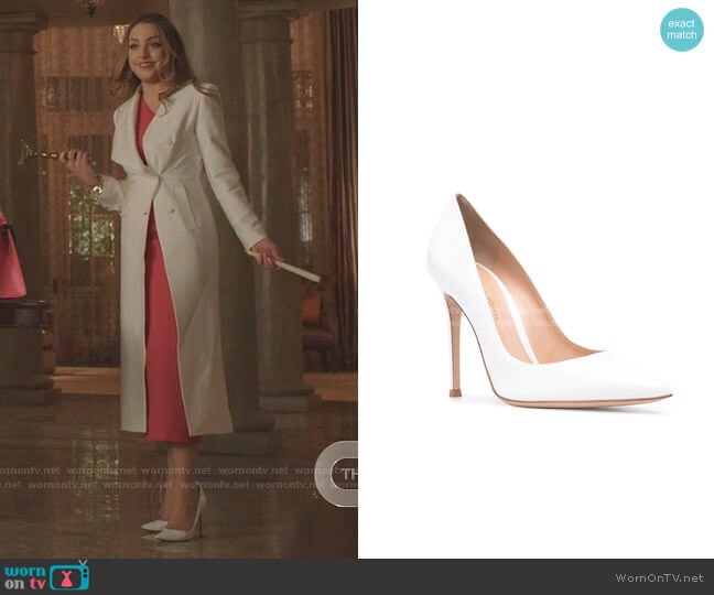 Patent-Leather Pumps by Gianvito Rossi worn by Fallon Carrington (Elizabeth Gillies) on Dynasty