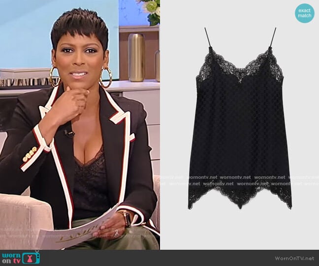 GG Silk and Lace Lingerie Dress by Gucci worn by Tamron Hall  on Tamron Hall Show