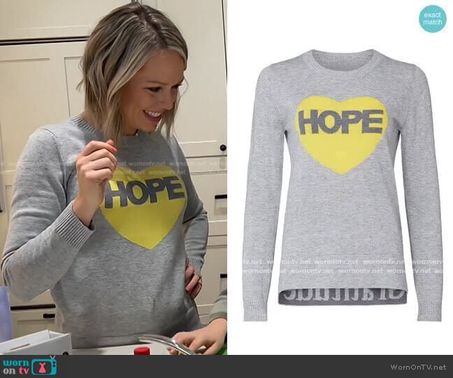 Hope Graphic Sweater by Victor Alfaro Collective worn by Dylan Dreyer  on Today