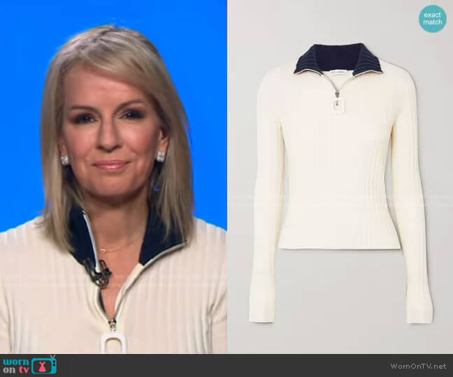 Infinity Two-Tone Ribbed Merino Wool Sweater by JW Anderson worn by Dr. Jennifer Ashton  on Good Morning America
