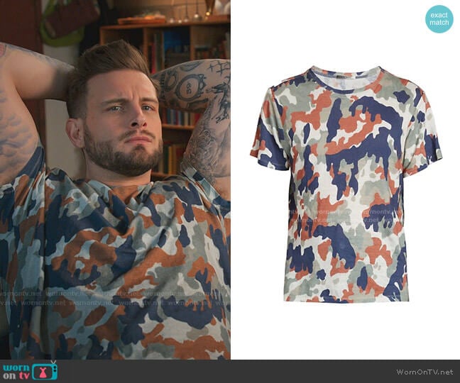 Zafferh Linen T-Shirt by Isabel Marant worn by Nico Tortorella on Younger