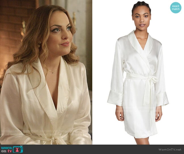 Charlotte Short Robe by Journelle worn by Fallon Carrington (Elizabeth Gillies) on Dynasty