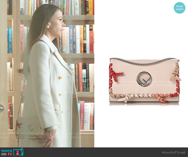 Kan Whipstitch Leather Shoulder Bag by Fendi worn by Liza Miller (Sutton Foster) on Younger