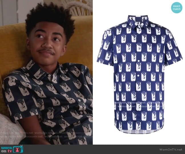 Shrimps slim-fit shirt by Kenzo worn by Jack Johnson (Miles Brown) on Black-ish