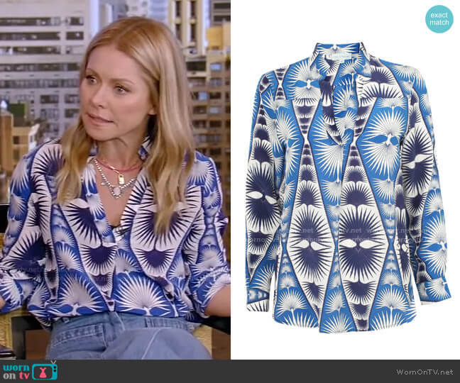 Kim Blouse by Lotty B worn by Kelly Ripa  on Live with Kelly & Ryan