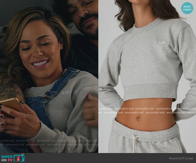 Kith Women Lynn Cropped Crew by Kith worn by Emily Lopez (Jessica Camacho) on All Rise