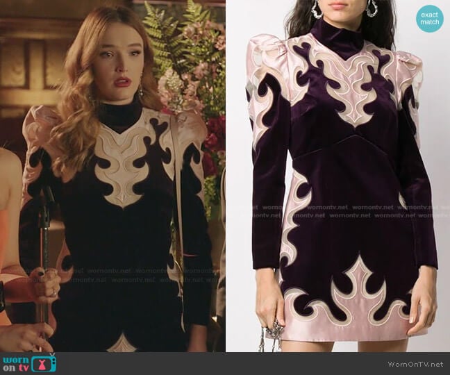 Ladybeetle Mystic Mini Dress by Zimmermann worn by Kirby Anders (Maddison Brown) on Dynasty