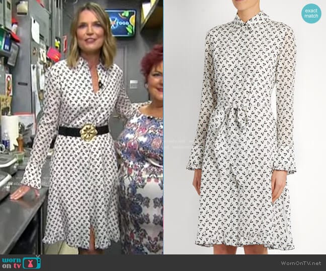 Laguna cherry-print silk dress by Altuzarra worn by Savannah Guthrie on Today