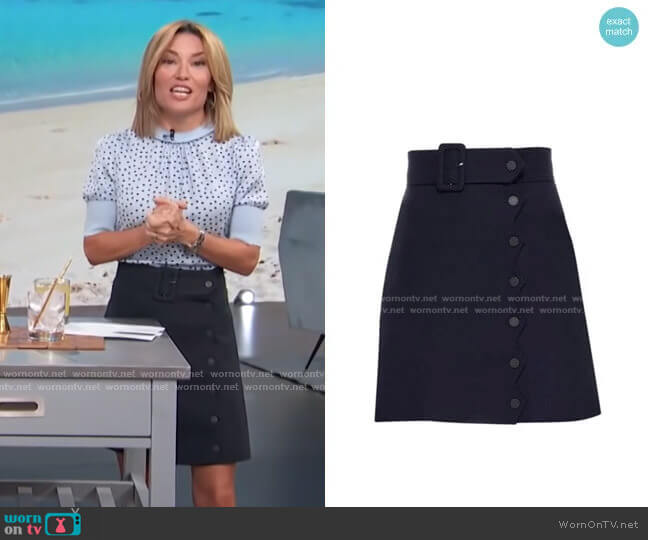 Laurene Skirt by Sandro worn by Kit Hoover  on Access Hollywood