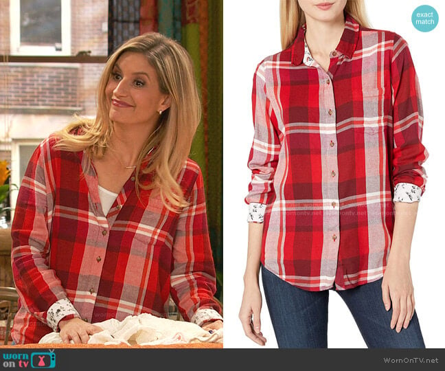 WornOnTV: Chelsea's pink tie front plaid shirt on Ravens Home