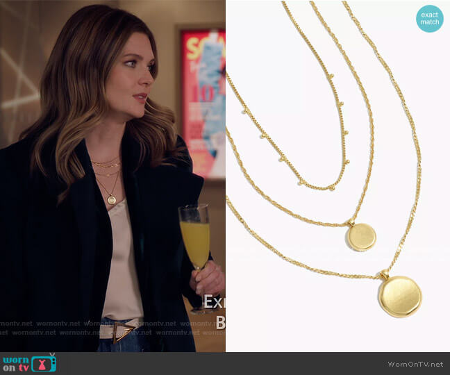 Coin Necklace Set by Madewell worn by Sutton (Meghann Fahy) on The Bold Type