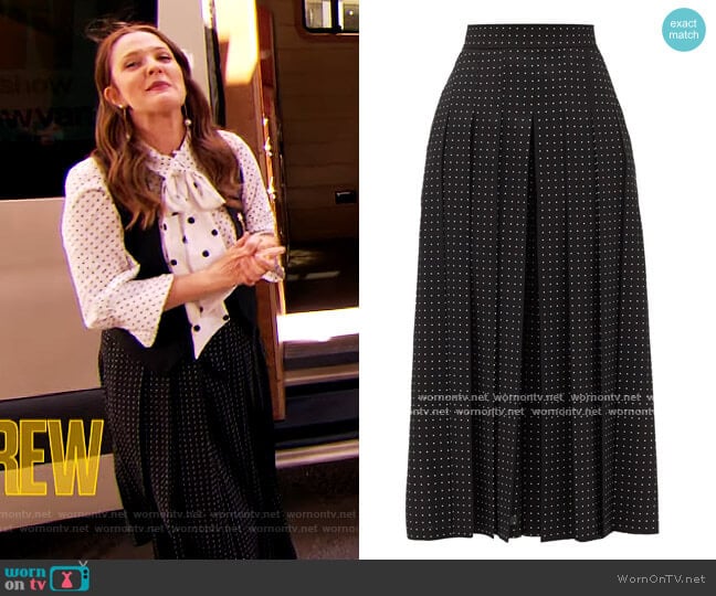 Tana Culottes by Max Mara worn by Drew Barrymore on The Drew Barrymore Show