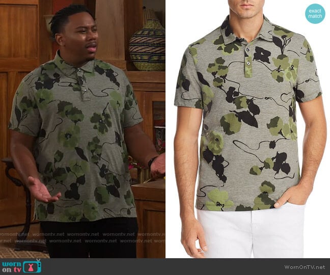 Michael Kors Floral Polo Shirt worn by Marty (Marcel Spears) on The Neighborhood