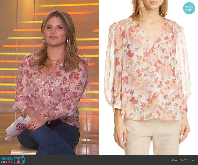 Milan Floral Top by Veronica Beard worn by Jenna Bush Hager on Today