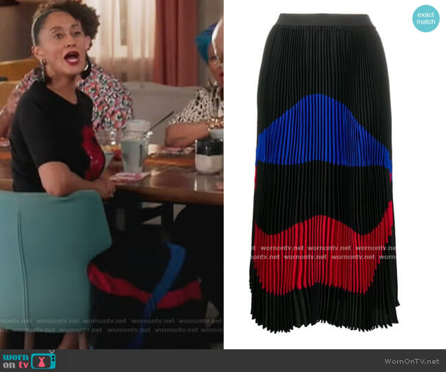 Pleated Colourblock Skirt by N.21 worn by Rainbow Johnson (Tracee Ellis Ross) on Black-ish