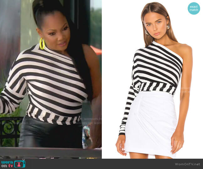 All In One Bodysuit by Norma Kamali worn by Garcelle Beauvais on The Real Housewives of Beverly Hills