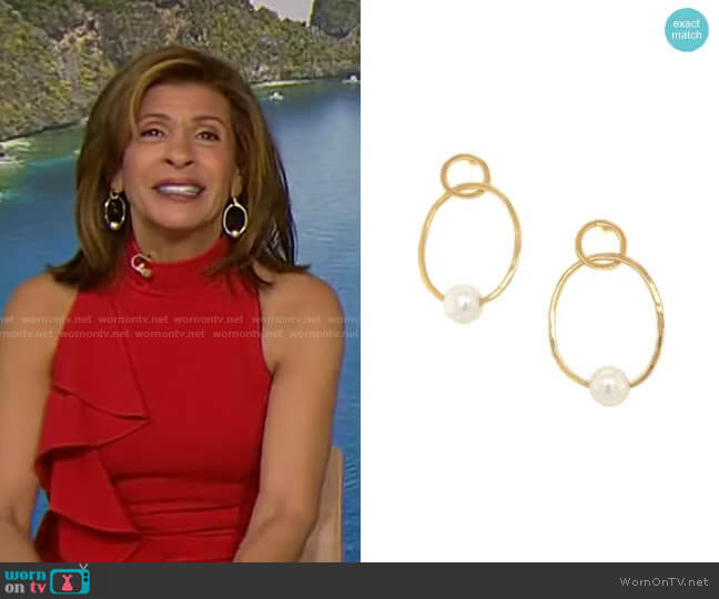 Open Pearl Earrings by Jennifer Miller worn by Hoda Kotb on Today