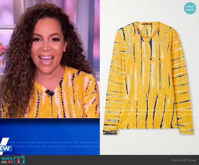 Tie-Dye Long-Sleeve Cotton Tee by Proenza Schouler worn by Sunny Hostin on The View