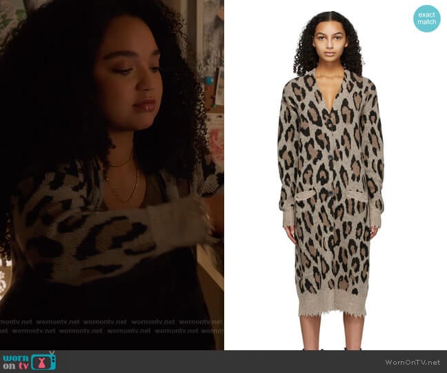 Long Leopard Cardigan by R13 worn by Kat Edison (Aisha Dee) on The Bold Type