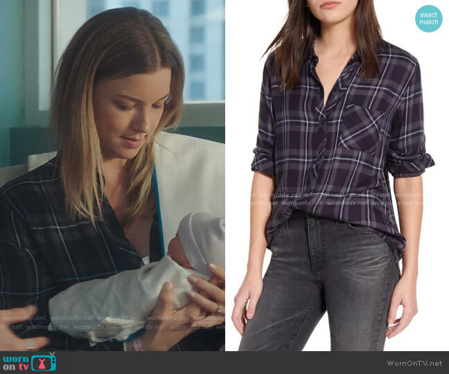 Hunter Plaid Shirt by Rails worn by Nicolette Nevin (Emily VanCamp) on The Resident