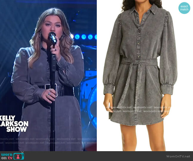 WornOnTV: Kelly’s gray denim shirtdress on The Kelly Clarkson Show ...
