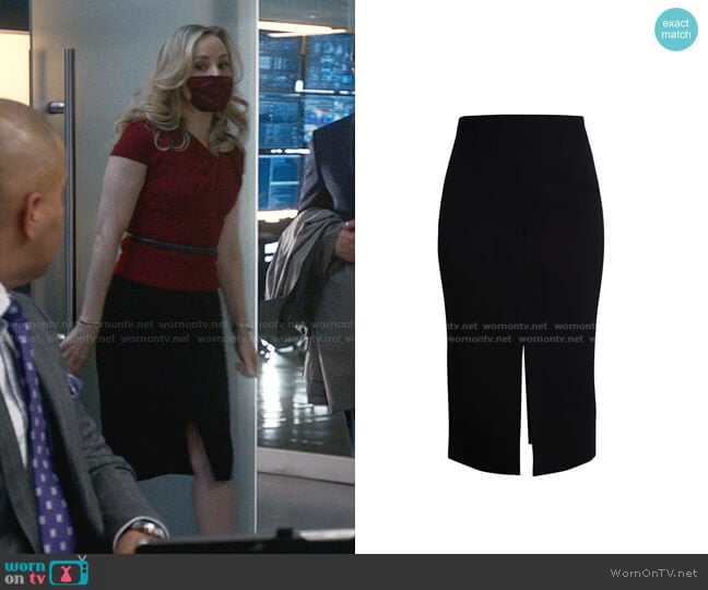 Moka Vented Wool Skirt by Roland Mouret worn by Marissa Morgan (Geneva Carr) on Bull